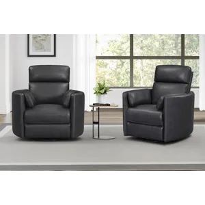 Radius Vintage Slate Swivel Power Glider Recliner Two Pack