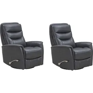 Gemini Milan Navy Manual Swivel Glider Recliner Two Pack