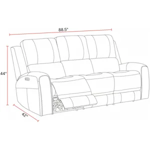Belmont Autumn Fog Zero Gravity Power Reclining Sofa and Recliner