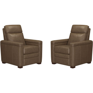 Garrison Renaissance Tobacco Manual Pushback Recliner Two Pack