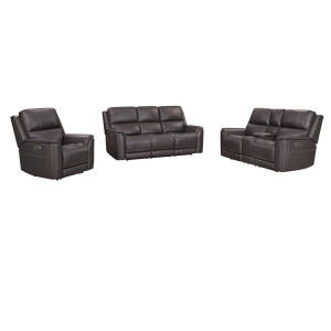 Easton Steamboat Brown Zero Gravity Power Reclining Sofa Loveseat and Recliner