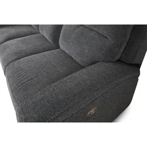 Polaris Bizmark Grey Power Reclining Sofa and Loveseat