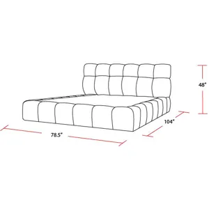 Escape Bedroom Queen Upholstered Bed with 2 Nightstands