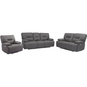 Spartacus Haze Power Reclining Sofa Loveseat and Recliner