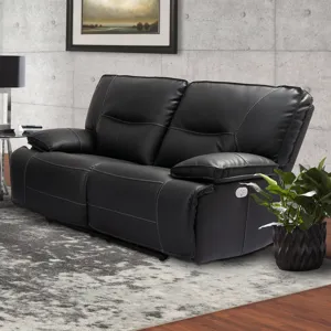 Spartacus Black Power Reclining Sofa and Loveseat
