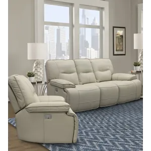 Spartacus Oyster Power Reclining Sofa and Recliner