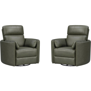 Radius Lyric Sage Swivel Power Glider Recliner Two Pack