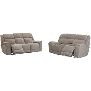 Colton Branson Tweed Power Zero Gravity Sofa and Loveseat with Immersive Audio