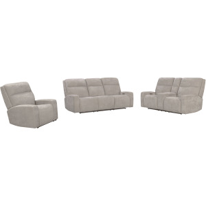 Traxton Jasper Taupe Power Zero Gravity Sofa Loveseat and Recliner