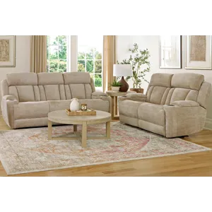 Dalton Lucky Fawn Power Reclining Sofa and Loveseat