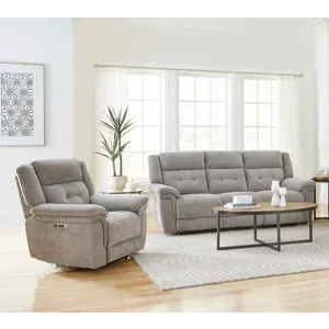 Richland Bristol Grey Power Reclining Sofa and Recliner