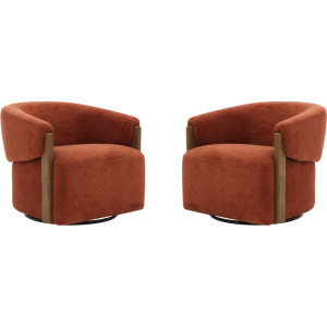Finley Island Rust Swivel Accent Chair Two Pack