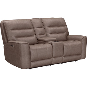 Lawson Sydney Brunette Power Zero Gravity Tilt Console Loveseat P2