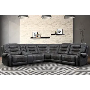 Outlaw Stallion 6 Piece Modular Power Reclining Sectional with Drop Down Table
