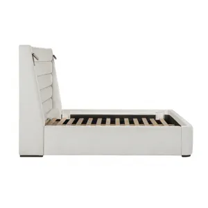 Giorgio Dreamy Linen Queen Bed with Speakers