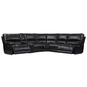 Whitman Verona Coffee - Powered By Freemotion 6 Piece Modular Power Reclining Sectional with Power A