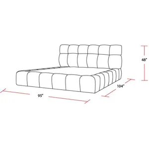 Escape Bedroom King Upholstered Bed with Dresser and Mirror