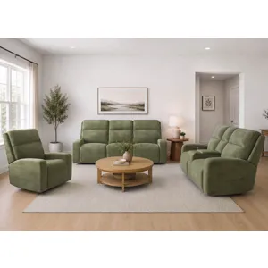 Traxton Jasper Moss Power Zero Gravity Sofa Loveseat and Recliner