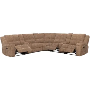 Bronco Plush Tobacco 7 Piece Modular Manual Reclining Sectional