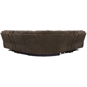 Bronco Plush Umber 7 Piece Modular Zero Gravity Power Reclining Sectional with Power Adjustable Headrests