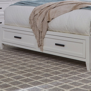 Americana Modern Bedroom King Shelter Footboard with Drawers Slats and Legs