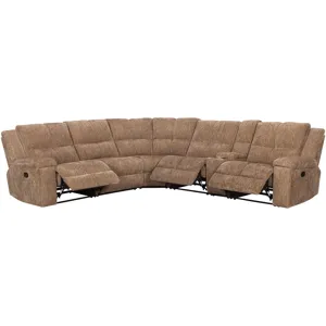 Bronco Plush Tobacco 6 Piece Modular Manual Reclining Sectional