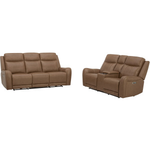 Haywood Butternut Power Reclining Sofa and Loveseat