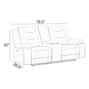 Caldwell Tahoe Fog Power Reclining Sofa and Loveseat