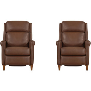 Northfield Walnut Whirl Power Cordless High Leg Recliner P2 Two Pack
