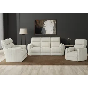 Radius Mega Ivory Power Reclining Sofa Loveseat and Recliner