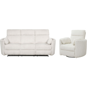 Radius Mega Ivory Power Reclining Sofa and Recliner