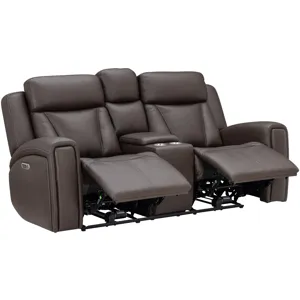 Maveric Bette Coffee Power Zero Gravity Console Loveseat P3