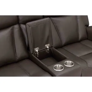 Maveric Bette Coffee Power Zero Gravity Console Loveseat P3