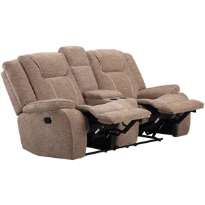 Bruno Plush Tobacco Manual Console Loveseat