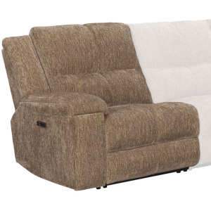 Bronco Power Plush Tobacco Power Left Arm Facing Zero Gravity Recliner P2