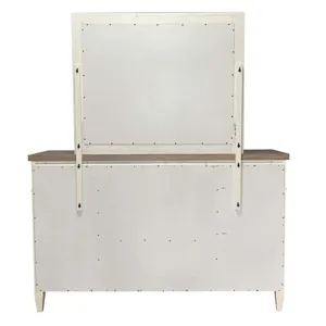 Americana Modern Bedroom King Platform Bed 2 Nightstands and Dresser with Mirror