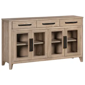 Breckenridge Dining 72 Inch Rectangular Counter Table with 4 Upholstered Stools and Buffet Server
