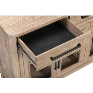 Breckenridge Dining 72 Inch Rectangular Counter Table with 4 Upholstered Stools and Buffet Server