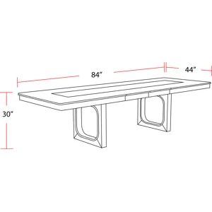 Escape Dining 84 Inch Rectangular Table with 8 Caster Chairs