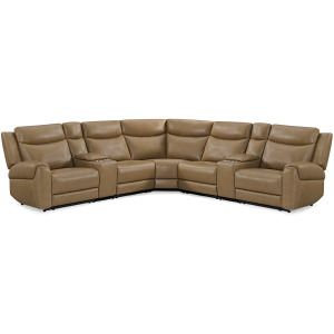 Momentum Cashew 7 Piece Modular Power Reclining Sectional with Power Adjustable Headrests