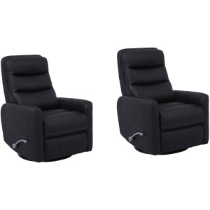 Hercules Black Swivel Glider Recliner Two Pack