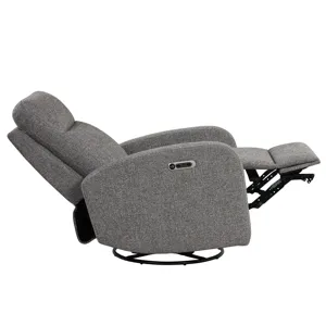 Thriller Natural Beauty Grey Power Swivel Glider Recliner Two Pack
