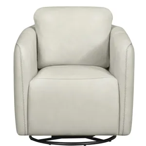 Dante Renaissance Ivory Swivel Glider Accent Chair