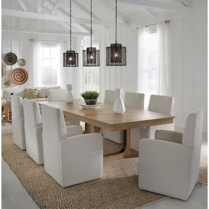 Escape Dining 84 Inch Rectangular Table with 8 Caster Chairs