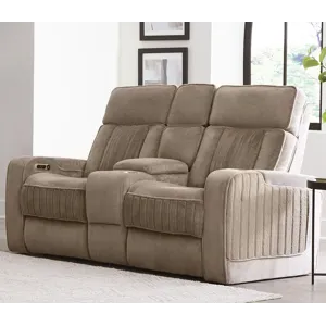 Equinox Mushroom Power Reclining Console Loveseat
