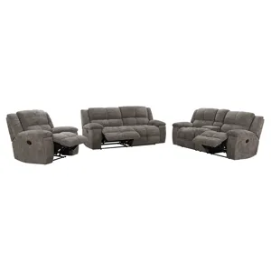 Buster Cabot Stone Manual Reclining Sofa Loveseat and Recliner
