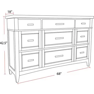 Americana Modern Bedroom King Platform Bed 2 Nightstands and Dresser with Mirror