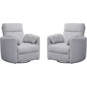 Radius Mega Grey Power Swivel Glider Recliner Two Pack