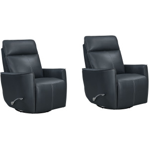 Roxy Abby Navy Manual Swivel Glider Recliner Two Pack