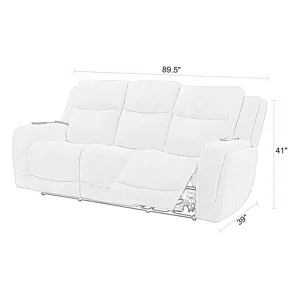 Penfield Frappe Power Reclining Sofa and Two Recliners